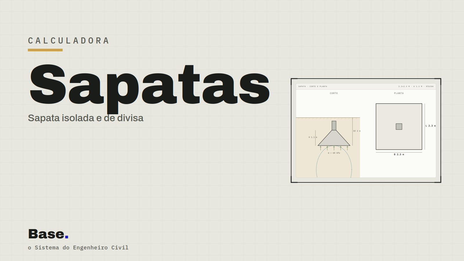 Calculadora: Sapatas